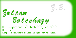 zoltan bolcshazy business card